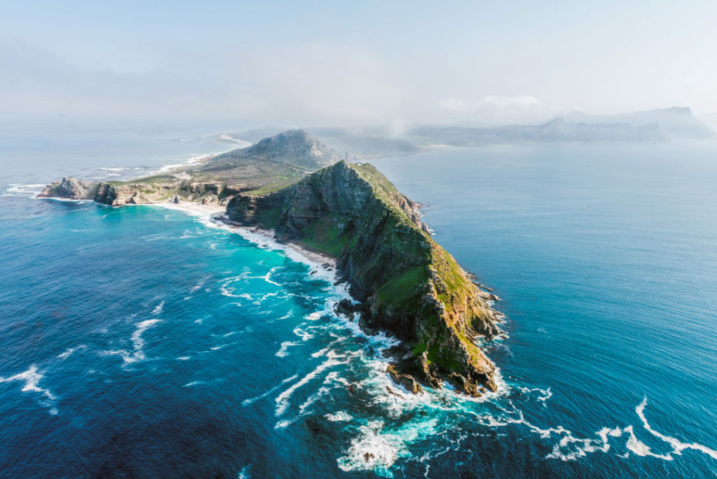 Cape Point aerial view from private helicopter ride in Cape Town