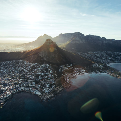 Cape Town aerial view from private helicopter ride