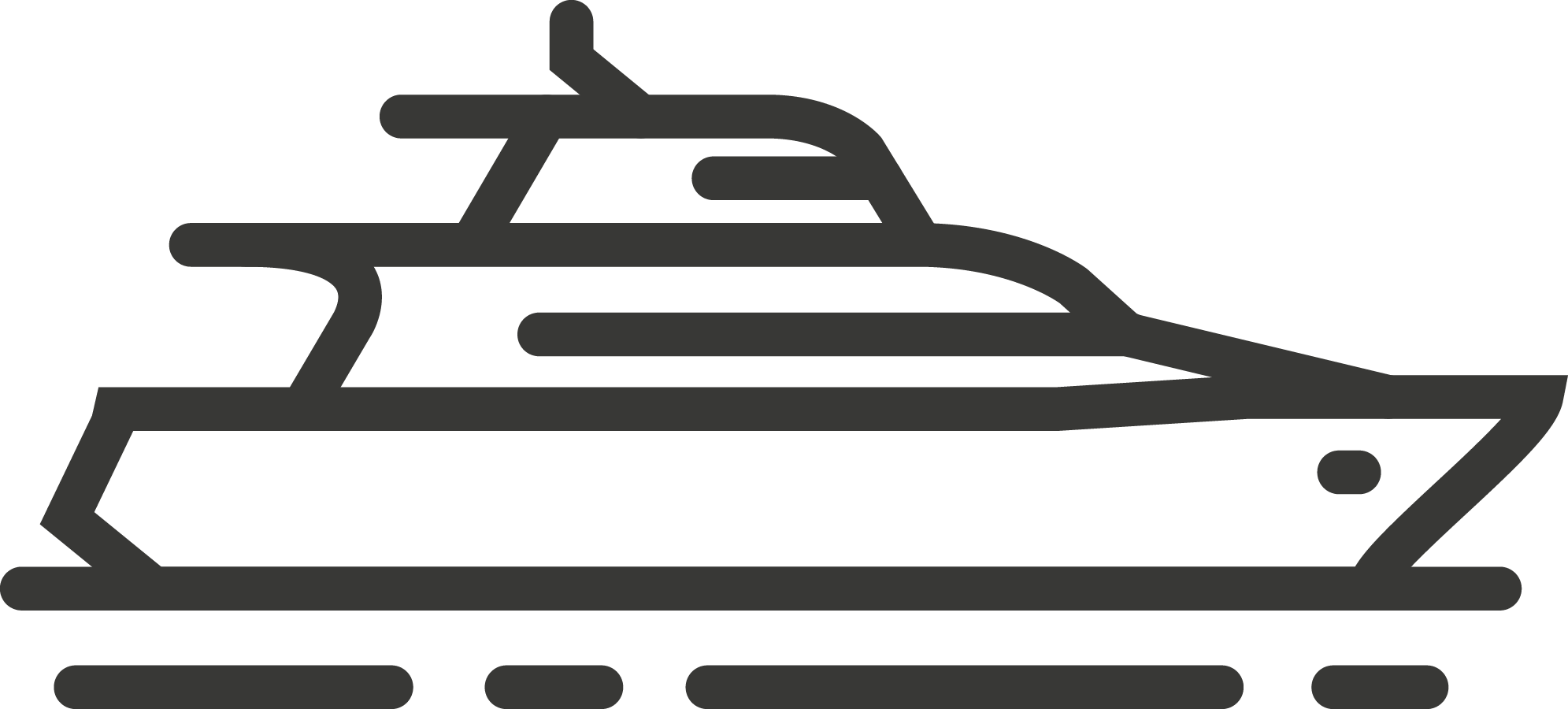 Image of luxury yacht drawn with black lines