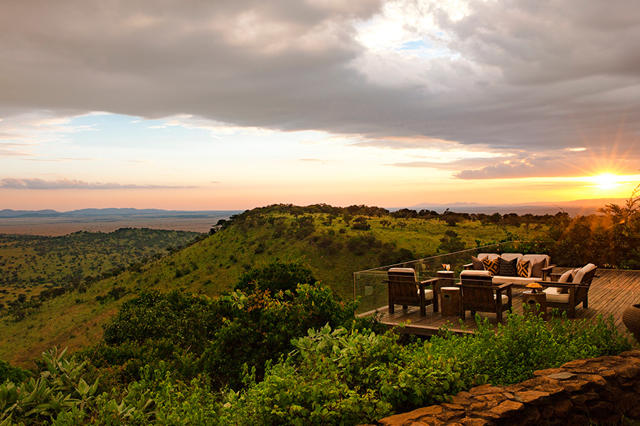 Sundowners on deck with stunning view of Serengeti National Park part exclusive luxury safari experience